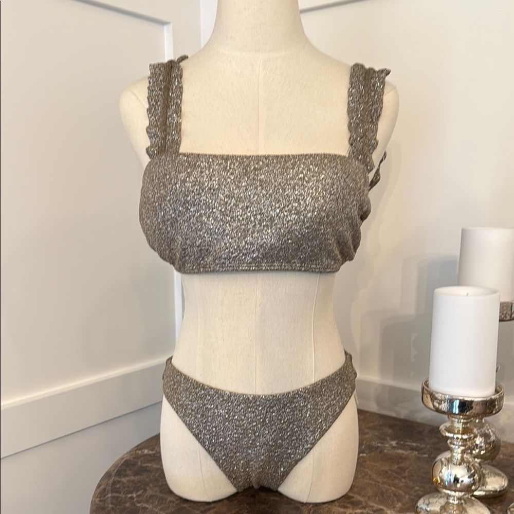 Metallic Glitter Bikini Set
